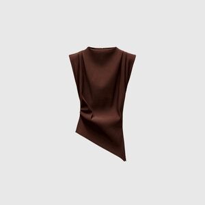 NWT Barcelona Zara Top With Shoulder Pads Asyemmetrical